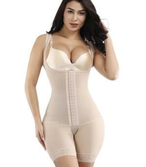 Hook Open Crotch Underbust Body Shaper Bodysuit
