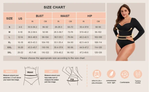 Sculpting Spandex High Compression Shaper | Long Sleeve Bodysuit Women Shapewear - Image 5