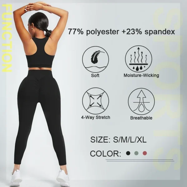 High Waist Yoga 3 Pcs Set | Gym Fitness Set For Women - Image 4