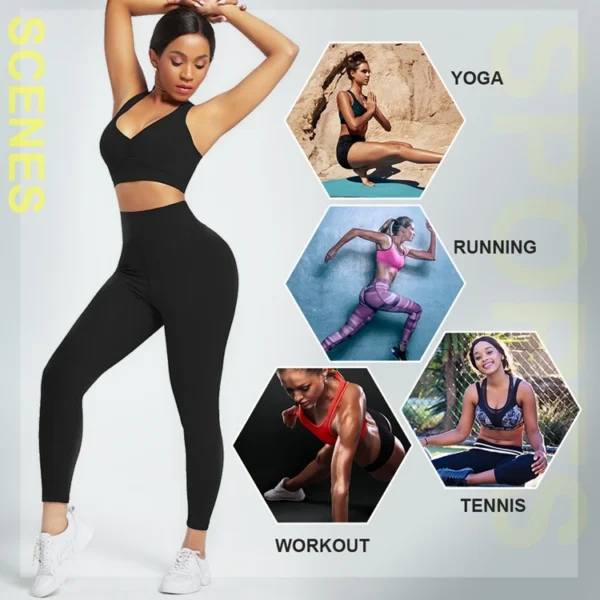 High Waist Yoga 3 Pcs Set | Gym Fitness Set For Women - Image 3