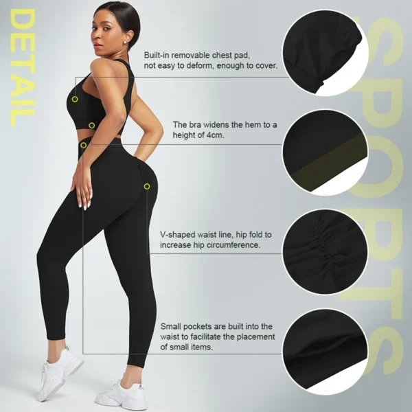 High Waist Yoga 3 Pcs Set | Gym Fitness Set For Women - Image 2