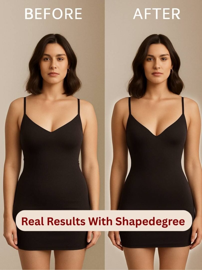 Effortless shaping you can see and feel — swipe to reveal your transformation with Shapedegree.
