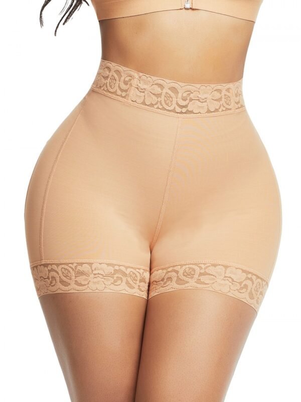high-waisted lace shapewear panty with butt-lifting and tummy control short