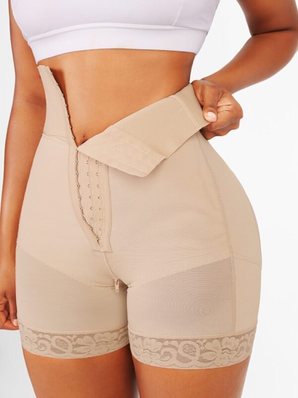Close-up of breathable mesh fabric on waist trainer shapewear
