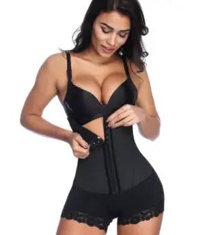 Black Boyshort Briefs Shaper | 4 Steel Bones High Rise Plus Size