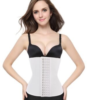 Waist Cincher Corset | White Latex with 4 Rows of Hooks