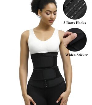Waist Trainer | Black Latex 7 Steel Bones Posture Corrector