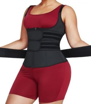 Vest Shaper | Black Latex Adjustable Strap Zipper Control