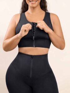 Zipper front sports bra for women