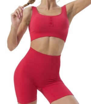 Yoga Set | Seamless Yoga Outfit With High-Waist Shorts