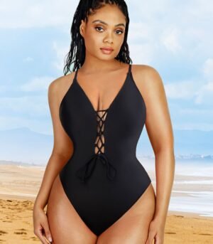 Swimsuit | Deep V Neck Backless One-Piece Fitness Swimwear