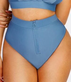 Swimwear | Zip Front High-Waist Tummy Control Bikini Bottom