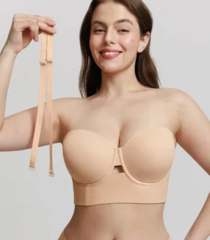 Strapless Half Cup Underwire Bra | Wide Back Strong Support